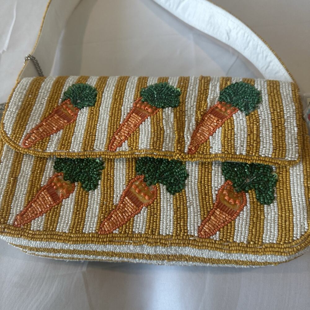 Viral Beaded Carrot Bag Handcrafted In India With Carrot Charm W/Tags